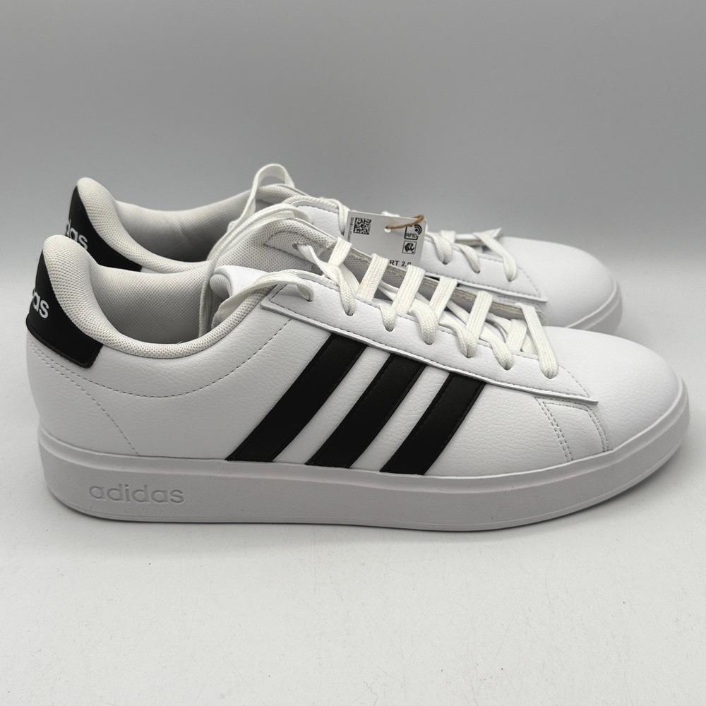 Adidas Grand Court 2.0 Sneakers Mens 9 White Black Classic Tennis GW9195